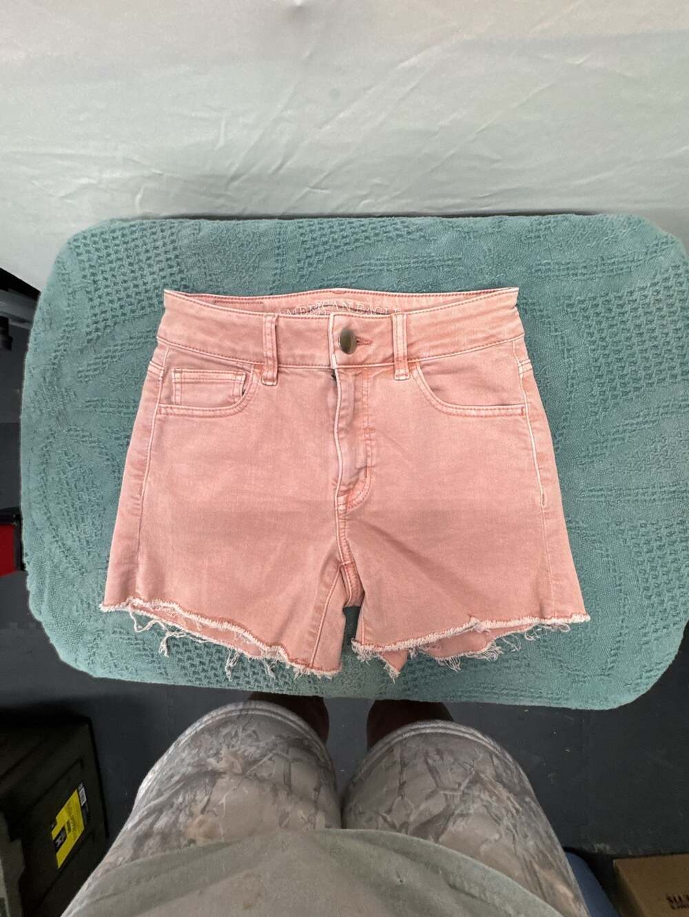 American Eagle Hi-Rise Shortie Super Super Stretch Denim Shorts